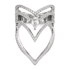 Pure Fire Sterling Silver Rhod-plated CZ Ring