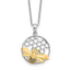 Sterling Silver Rhodium/Gold-tone Enameled Bee 18in Necklace