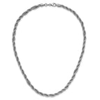 Sterling Silver RH-plated Polished and Twisted Necklace