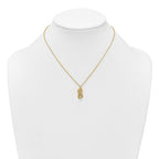 Sterling Silver Gold-tone Polished and Textured Infinity 16 inch Necklace