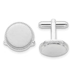 Rhodium-Plated Florentine Round Cuff Links by Kelly Waters
