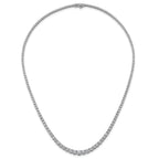 14k White Gold 9 7/8 carat Lab Grown Diamond VS+ F+ Complete Round 18 inch Graduated Tennis Necklace