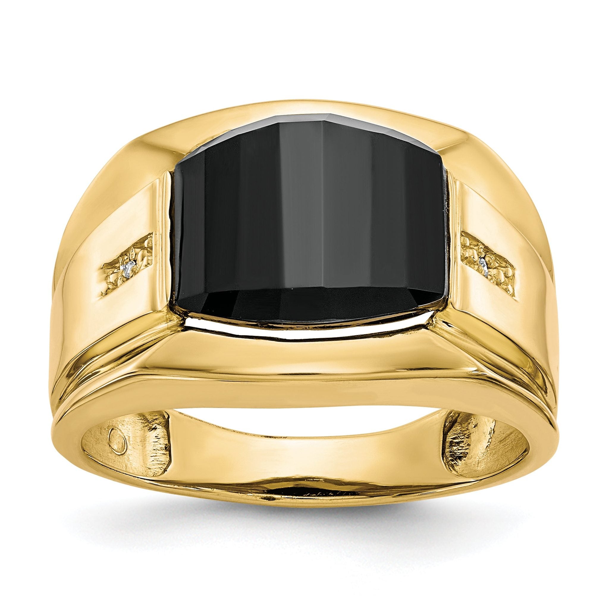 10k Men's Diamond and Black Onyx Ring Main image