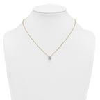 14k 3 carat Lab Grown Diamond VS+ F+ Cushion Complete 18 inch Four Prong Pendant Necklace