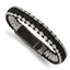 Stainless Steel Brushed Black IP Black/Grey Nylon Bracelet for Men