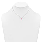 Sterling Silver Polished Pink Enamel Open Heart Childrens 14 inch Necklace and Post Earrings Set
