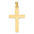 14K Two-Tone Gold Crucifix Pendant with Rhodium Polished Finish