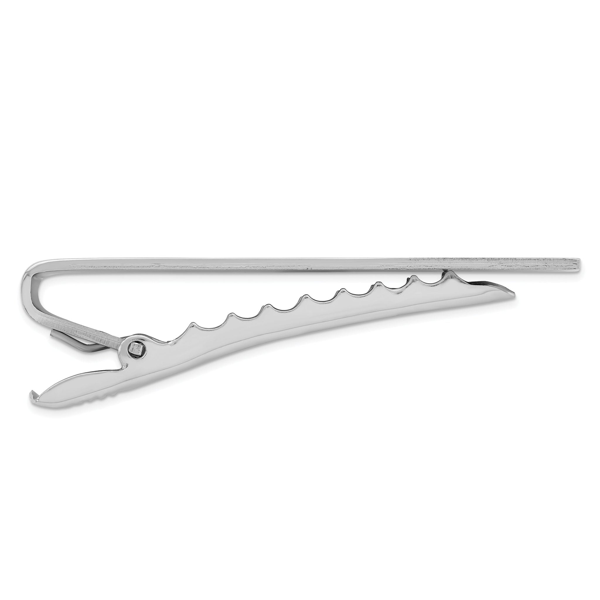 Kelly Waters Rhodium-plated .01 Ct. Diamond Polished and Satin Tie Bar Secondary image