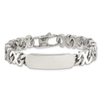 Stainless Steel Polished X Design Link ID Bracelet for Men