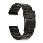 Folded Link Watch Band in Black PVD Stainless Steel, 20mm