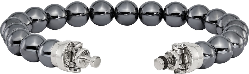 Sterling Silver Reflections 10mm Hematite Beaded 8in Bracelet/Bead not included, sold seperately
