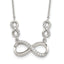 Sterling Silver Rhodium-plated Polished CZ Infinity Symbol Necklace