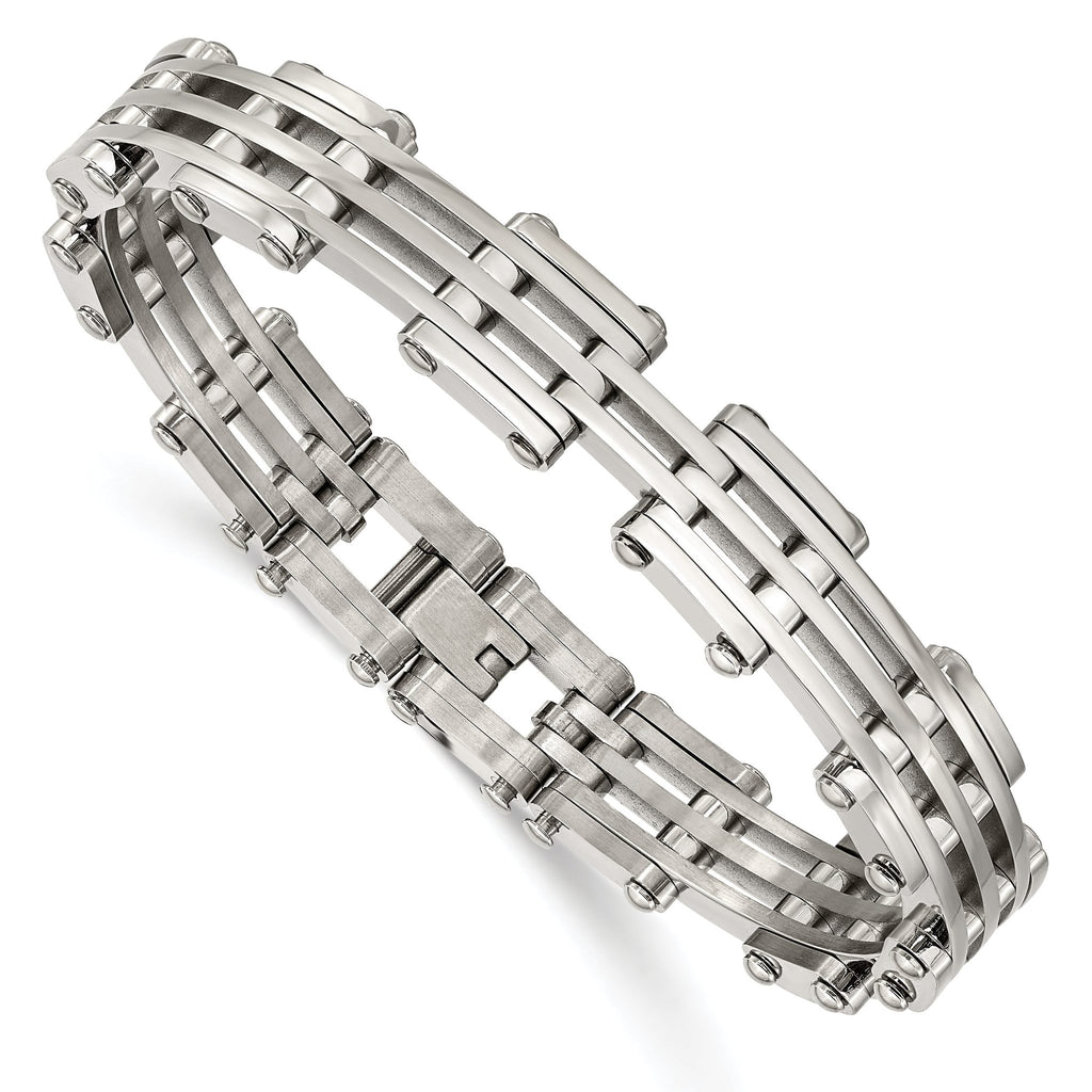 Stainless Steel Polished Link Bracelet for Men