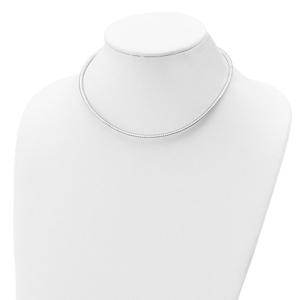 Sterling Silver Rhodium-plated 3.25mm With 2in. Ext Cubetto Chain
