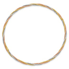 14K Tri-Color Gold Diamond-Cut Slip-On Women's Bangle by Sophia Jewelers