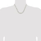 Sterling Silver Rhodium-plated 7.8mm Concave Beveled Curb Chain