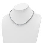 14k White Gold 29 1/6 carat Certified Lab Grown Diamond VS/SI+ G+ Complete 17 inch Emerald Graduated Tennis Necklace