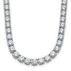 14k White Gold 41 3/4 carat Lab Grown Diamond VS/SI+ G+ Complete Round 22 inch Straight Tennis Necklace