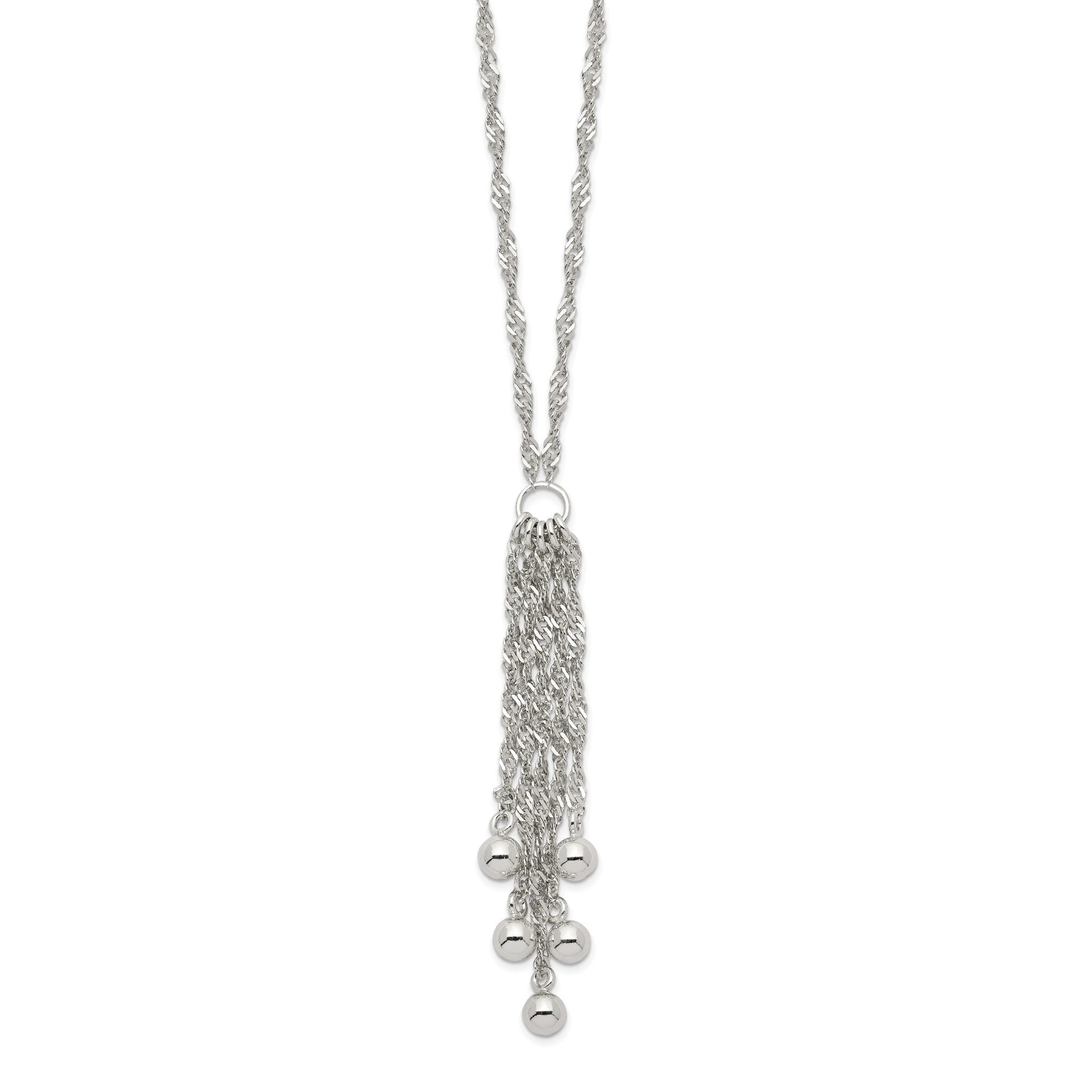 Sterling Silver Dangle Bead Necklace Secondary image