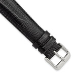 Teju Lizard Grain Leather Watch Band in Black, 16mm