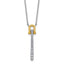 Sterling Silver Gold-tone CZ Polished 16 inch with 1.25 inch Extension Necklace