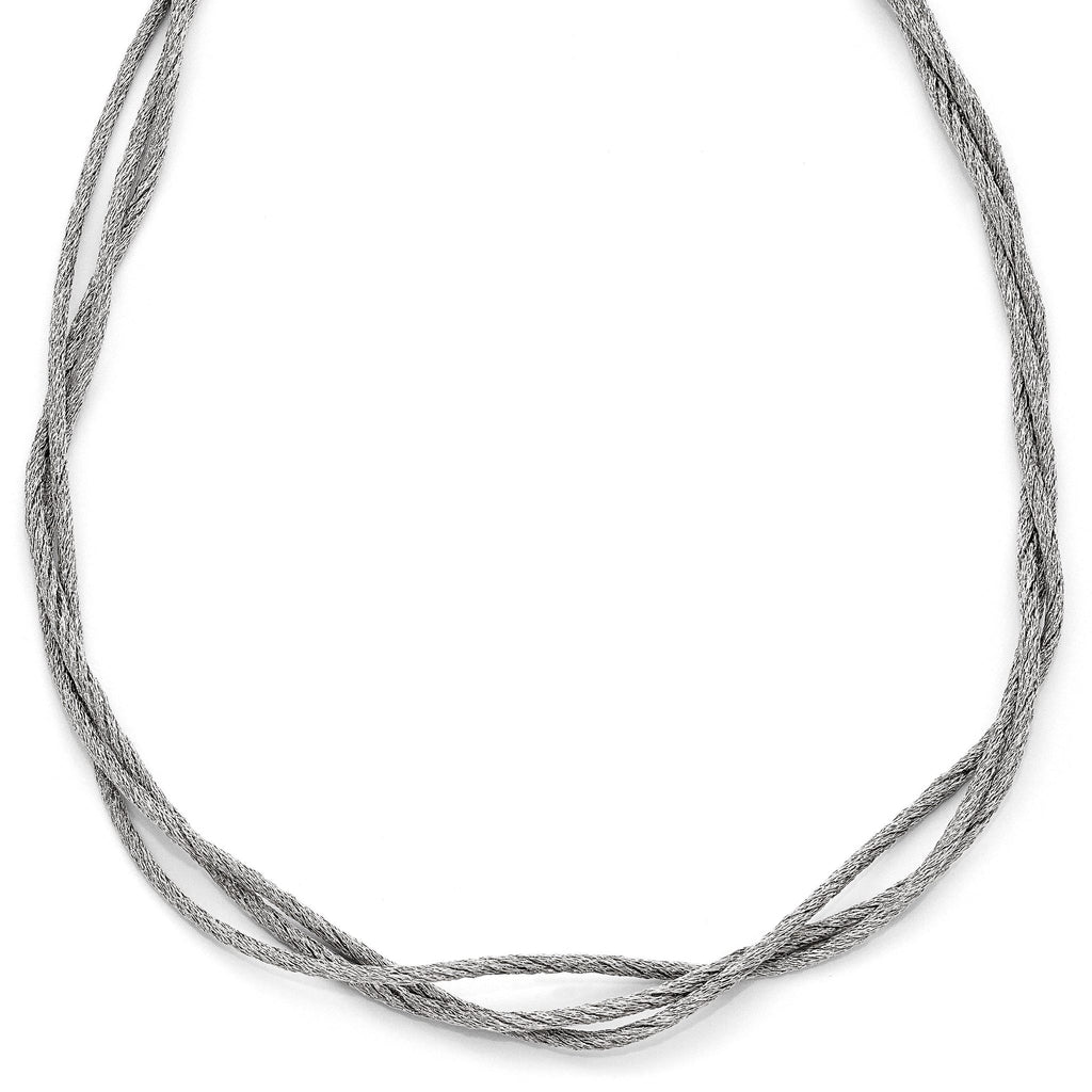 Sterling Silver 925 Three Strand Mesh Necklace with Lobster Clasp