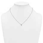 14k White Gold 1/2 carat Lab Grown Diamond VS+ F+ Oval Complete Bezel Set Chain Slide Pendant
