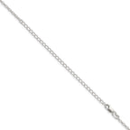 Oval Fancy Rolo Chain Necklace in Sterling Silver