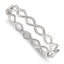 Stainless Steel Polished Criss Cross Hinged Bangle Bracelet for Women