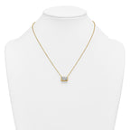 14k 4 carat Certified Lab Grown Diamond VS+ F+ Radiant Complete 18 inch Bezel Set Solitaire Necklace