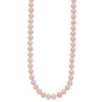 14K Gold Pink Freshwater Pearl Necklace with Elegant Near Round Design