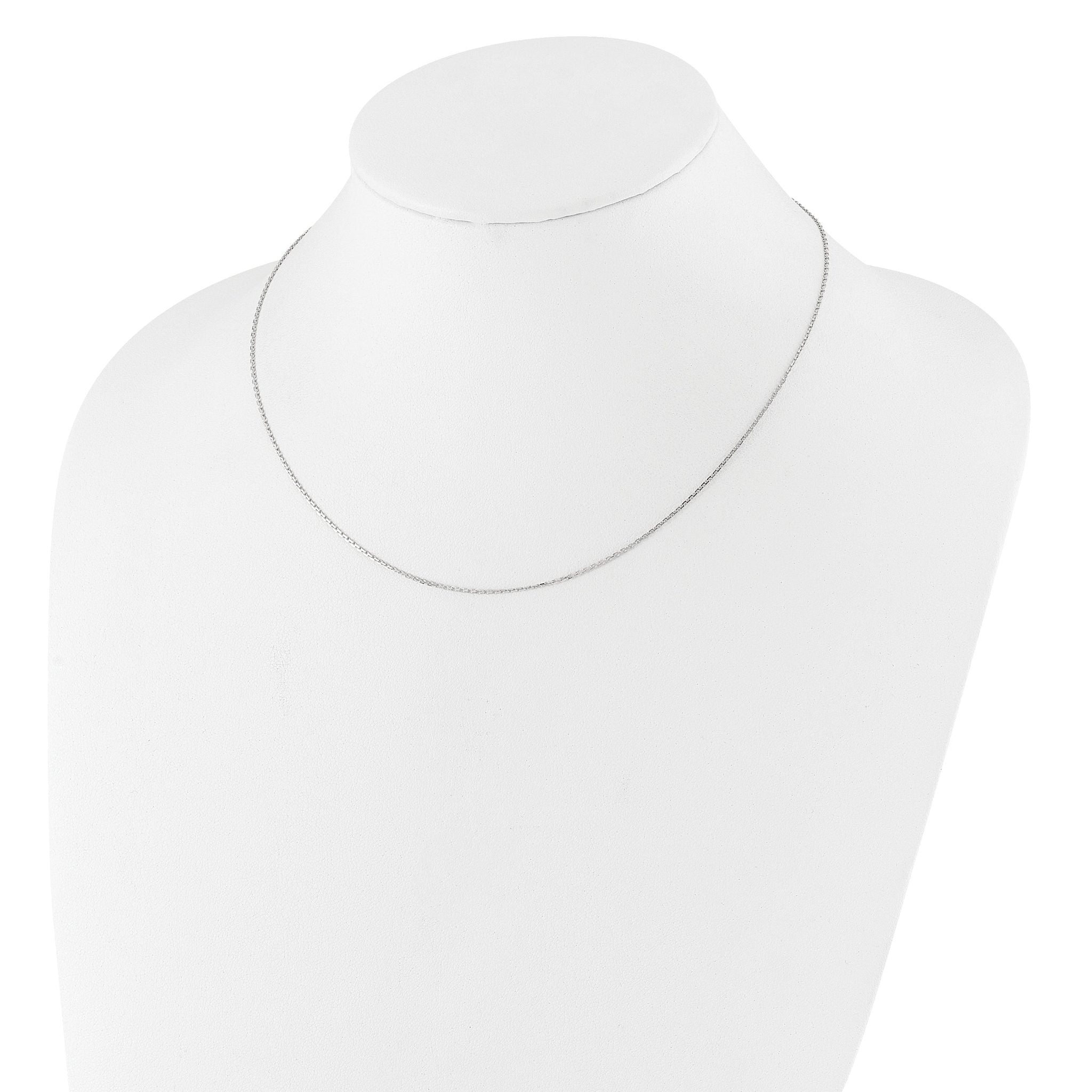 Diamond-Cut Square Cable Adjustable Chain in 14K White Gold