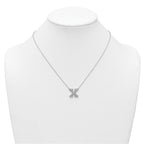 14k White Gold 1/2 carat Lab Grown Diamond VS+ F+ Complete Letter X 18 inch Initial Necklace
