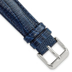 Navy Teju Lizard Grain Leather Watch Band, 14mm