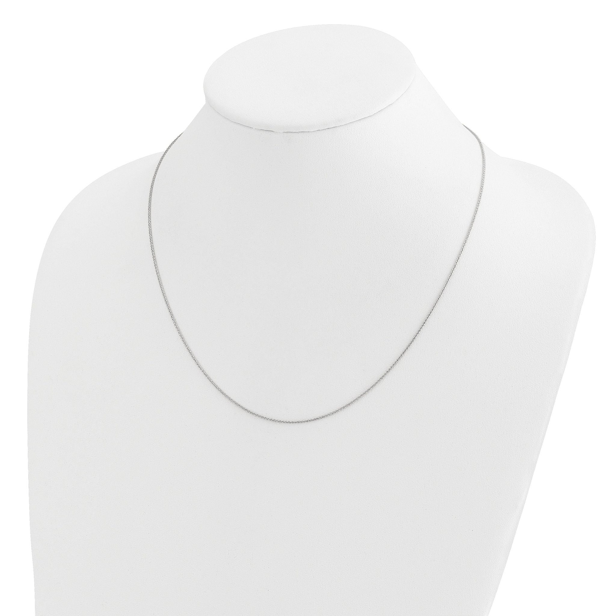 Adjustable Diamond-Cut Wheat Chain in 14K White Gold
