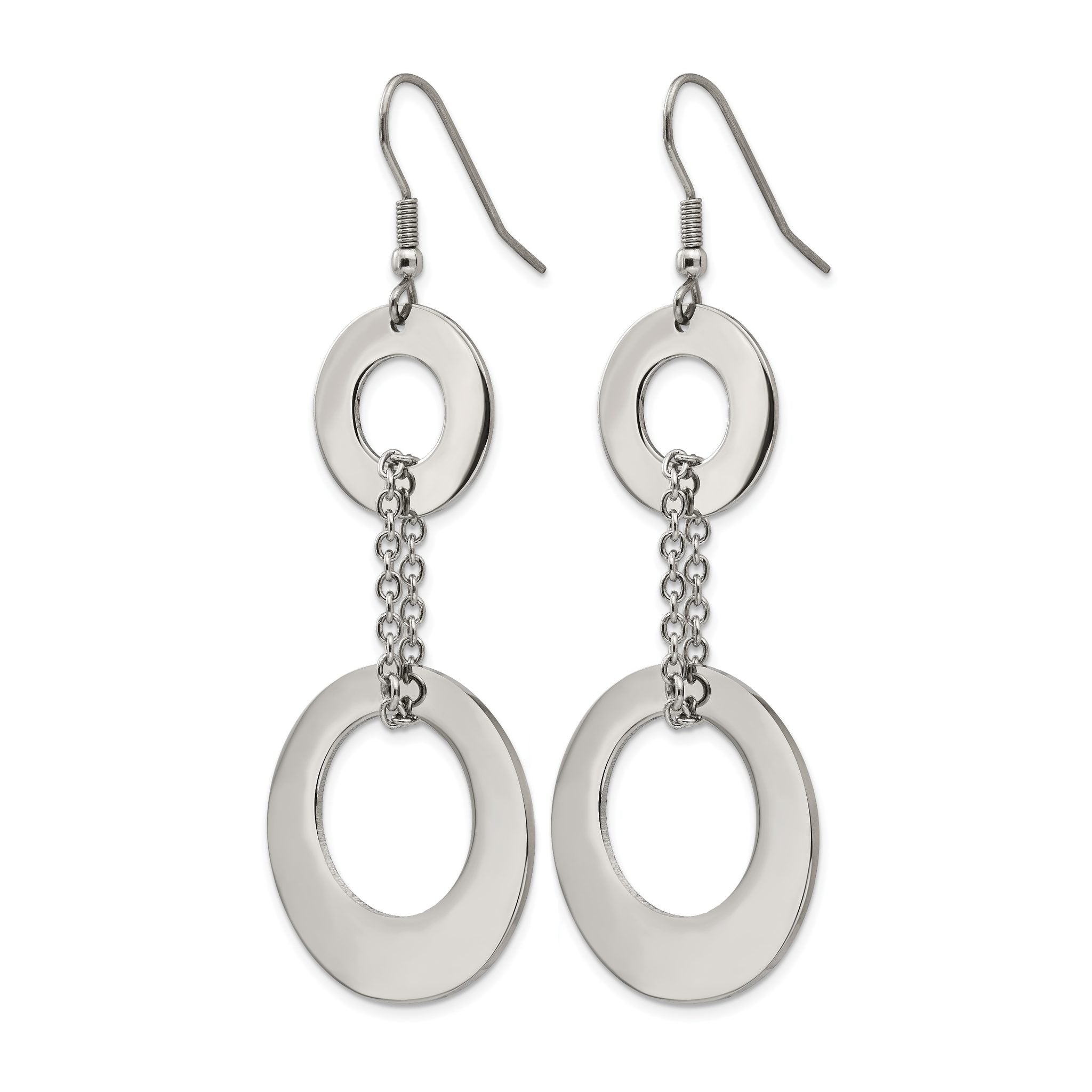 Stainless Steel Polished Drop Dangle Earrings for Women Secondary image