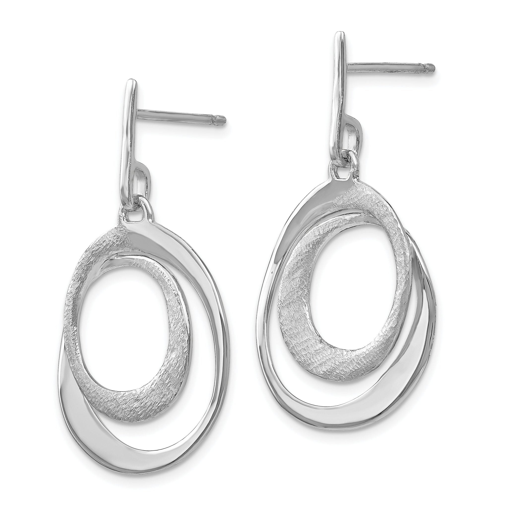 SS RH-plated Radiant Essence Textured Post Dangle Earrings Secondary image