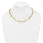 14K Polished and Twisted Fancy Link Necklace