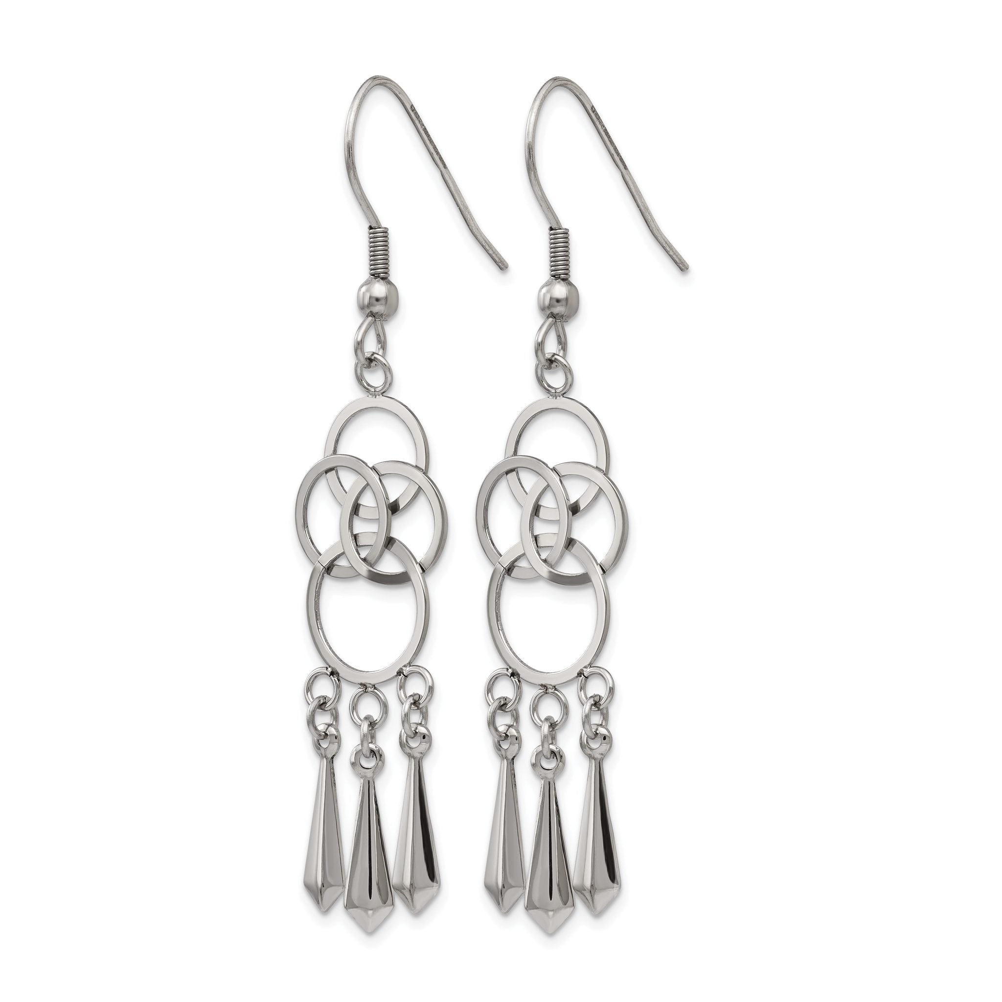 Stainless Steel Polished Drop Dangle Earrings for Women Secondary image