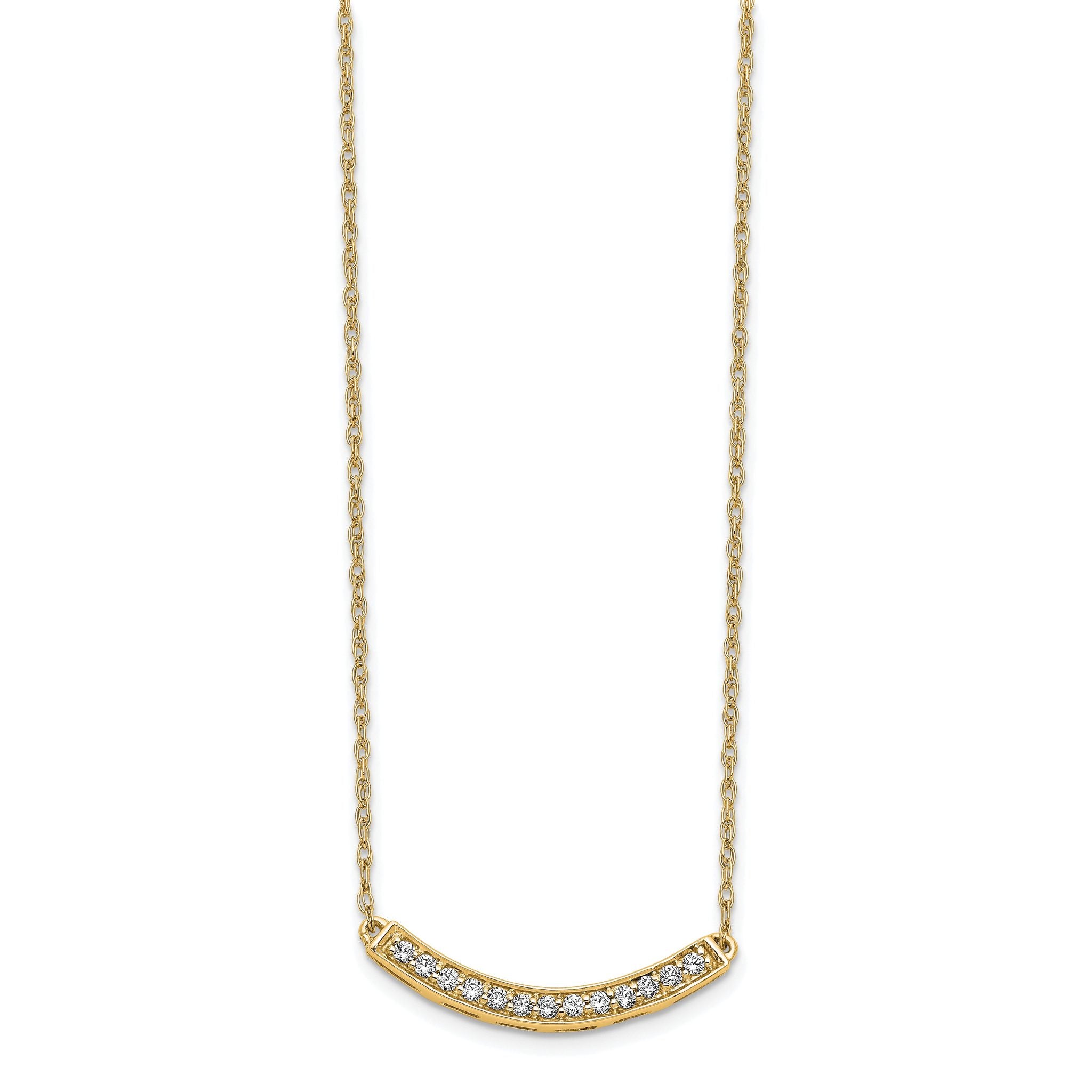 10k Diamond Curved Bar 18 inch Necklace Secondary image