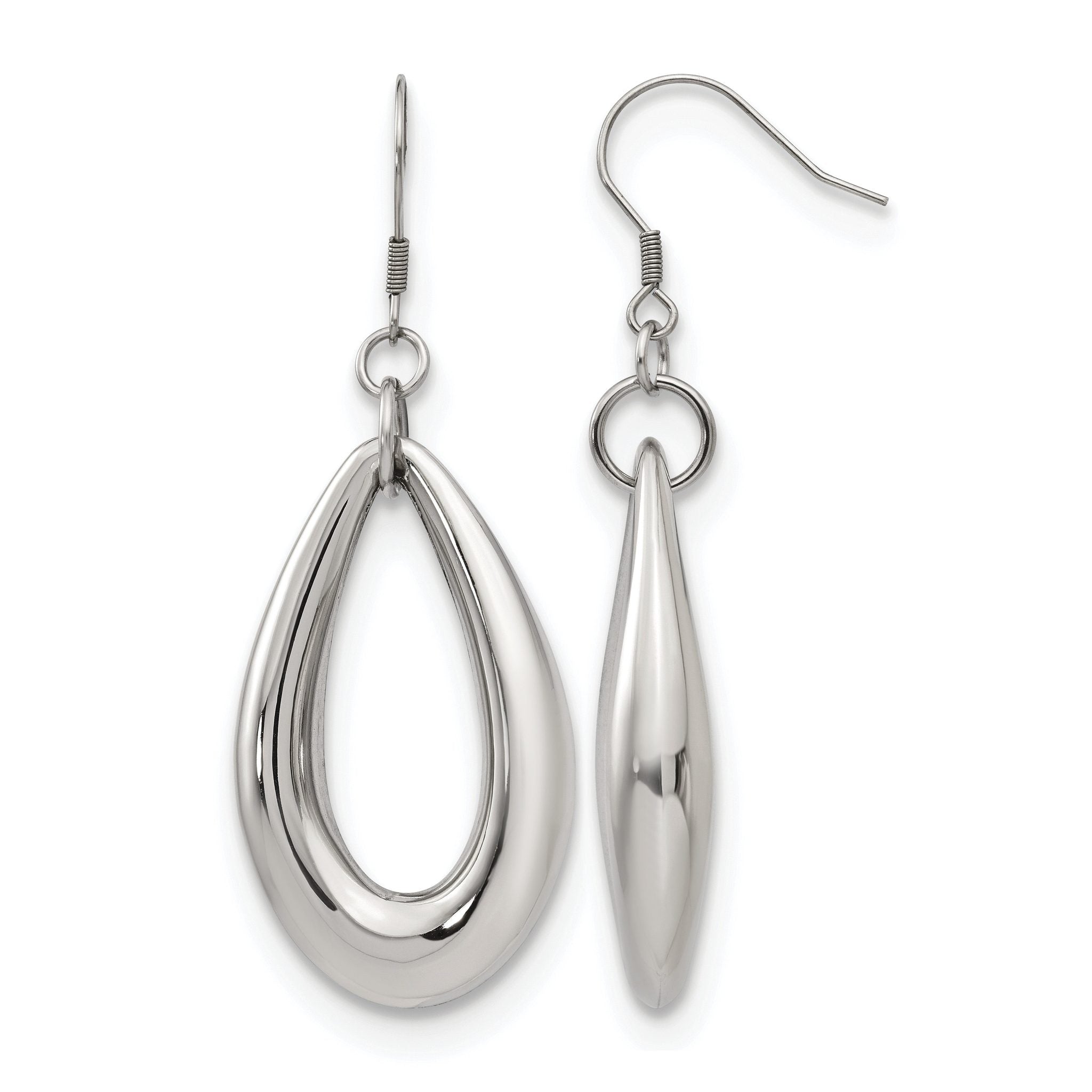 Stainless Steel Polished Teardrop Drop Dangle Earrings for Women