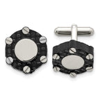 Carbon Fiber Cufflinks in Stainless Steel