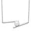 Sterling Silver Rhodium-Rhodium-Plated 8-9mm White Round Freshwater Cultured Pearl 16 inch with 1.5 inch Extension Necklace