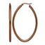 Stainless Steel Brown Polished Oval Hoop Earrings for Women