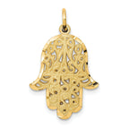 10K Gold Filigree Chamseh Pendant with Polished Finish Elegant and Solid Design