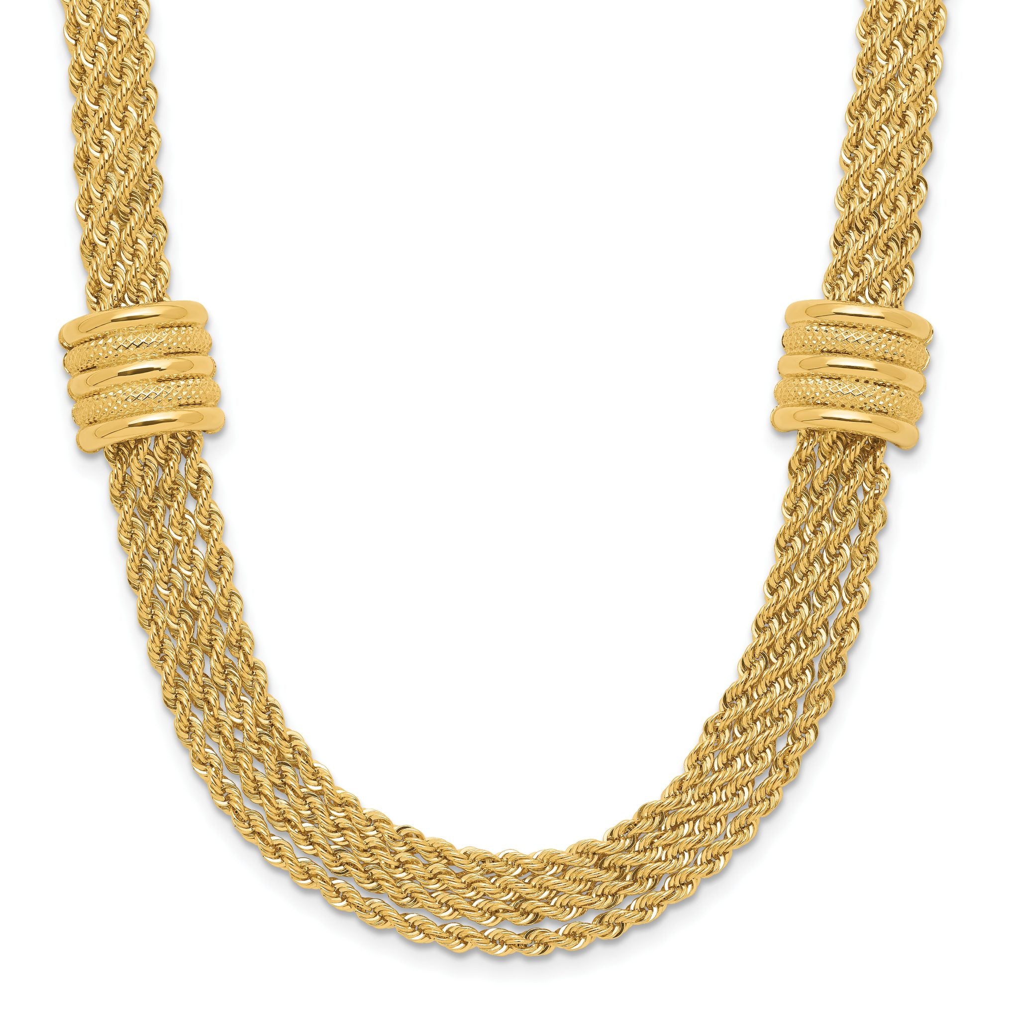 14K Polished and Diamond-cut Fancy Necklace Main image