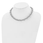 Chisel Stainless Steel Polished and Textured Link 16.5 inch Necklace