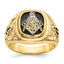 10 Karat Polished, Antiqued and Nugget Texture AA Quality Diamond Masonic Ring