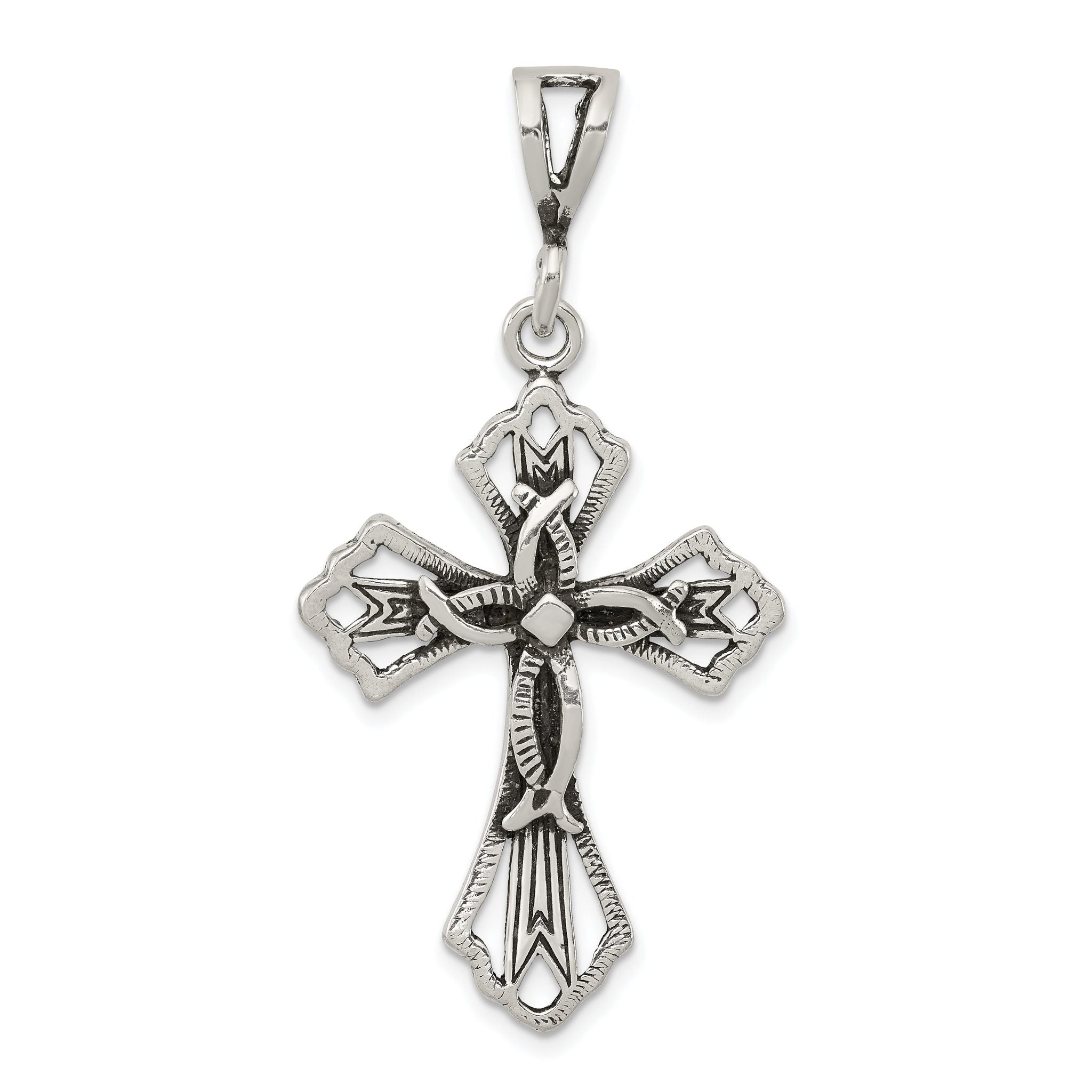 Sterling Silver 925 Cross Pendant Antique Design by Sophia Jewelers Main image