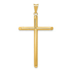 14K Gold Polished 3D Tube Cross Pendant by Sophia Jewelers